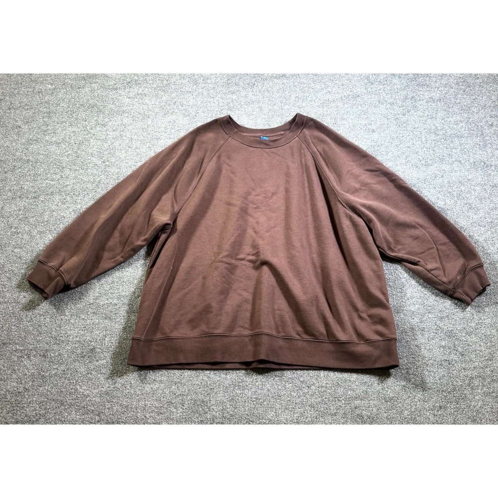 Old Navy Vintage Tunic Sweatshirt Womens XL Brown Raglan Sleeve Oversized Cozy